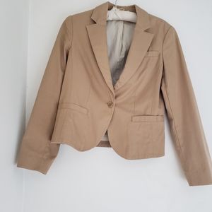 L.L. Bean Signature Khaki Cotton Blazer Women's 6